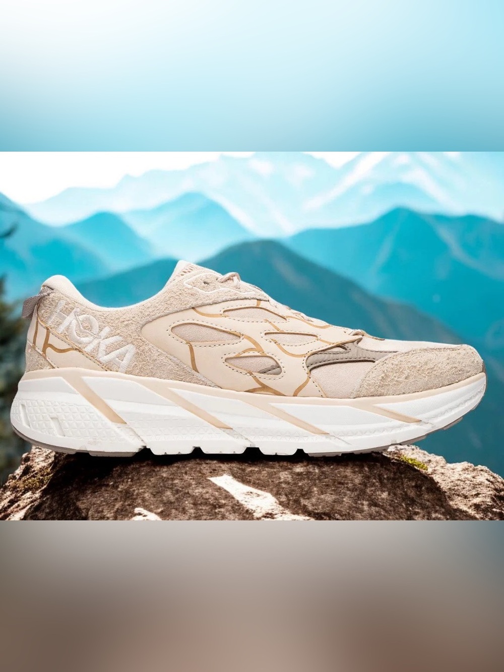Hoka One One Women's Beige and Tan Athletic Sneaker